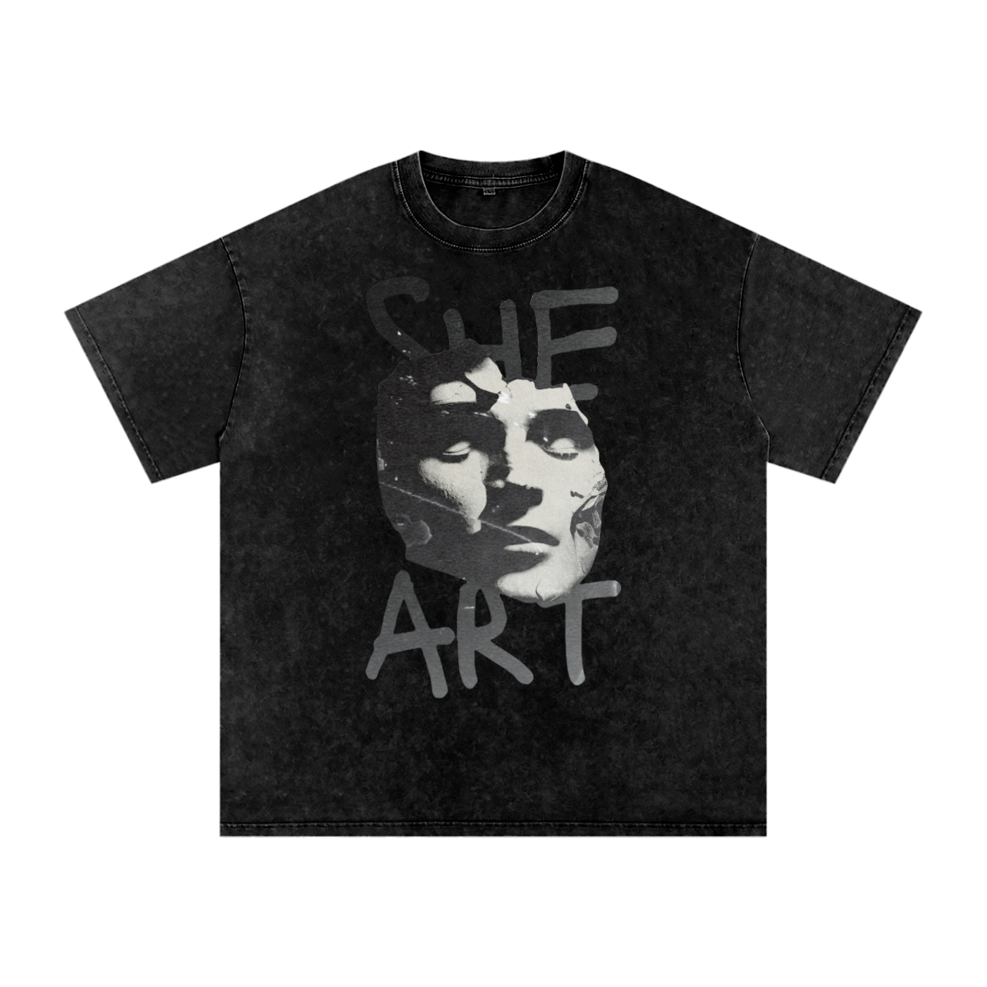 Snow Washed Oversized Cotton T-Shirt