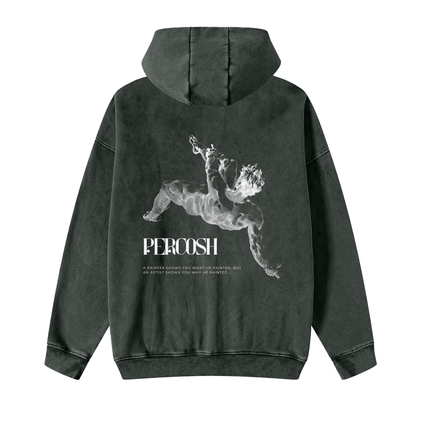 Snow Washed Zip-Through Fleece Hoodie