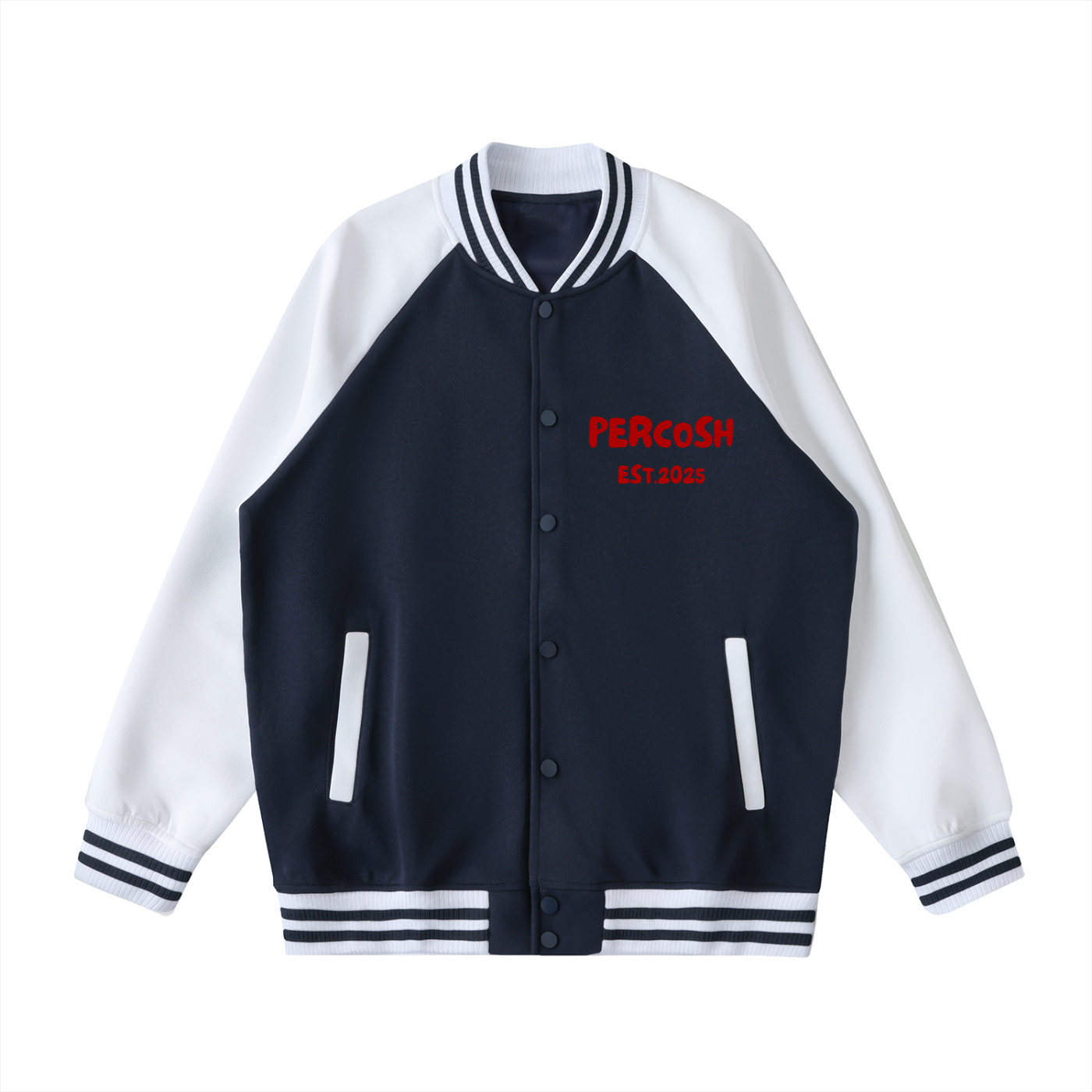 Two Tone Raglan Sleeve Varsity Jacket