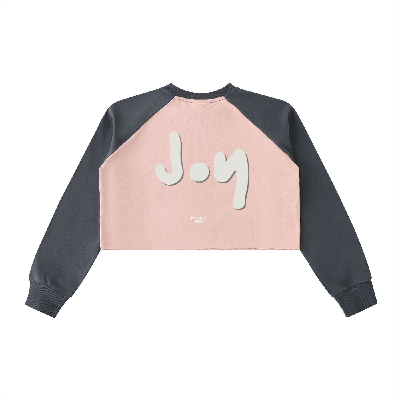 Raw-Hem Color-Block Raglan Crop Sweatshirt