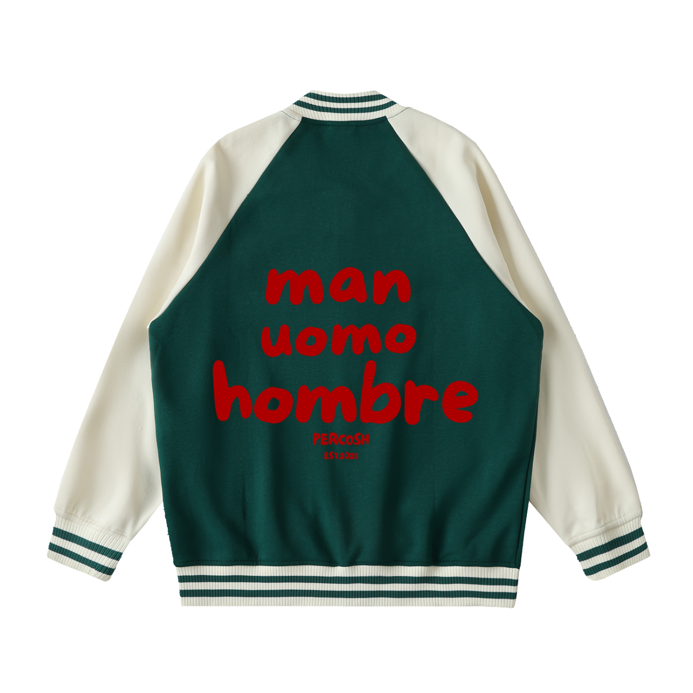 Two Tone Raglan Sleeve Varsity Jacket