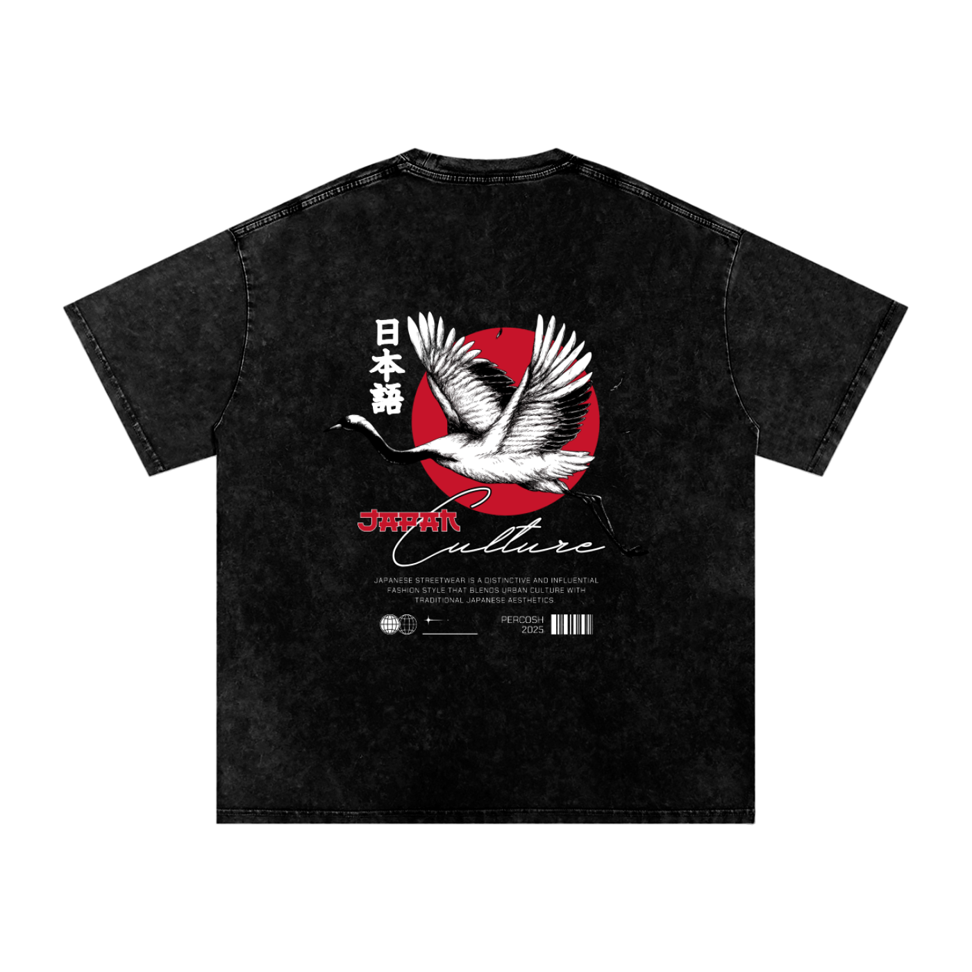 Snow Washed Oversized Cotton T-Shirt