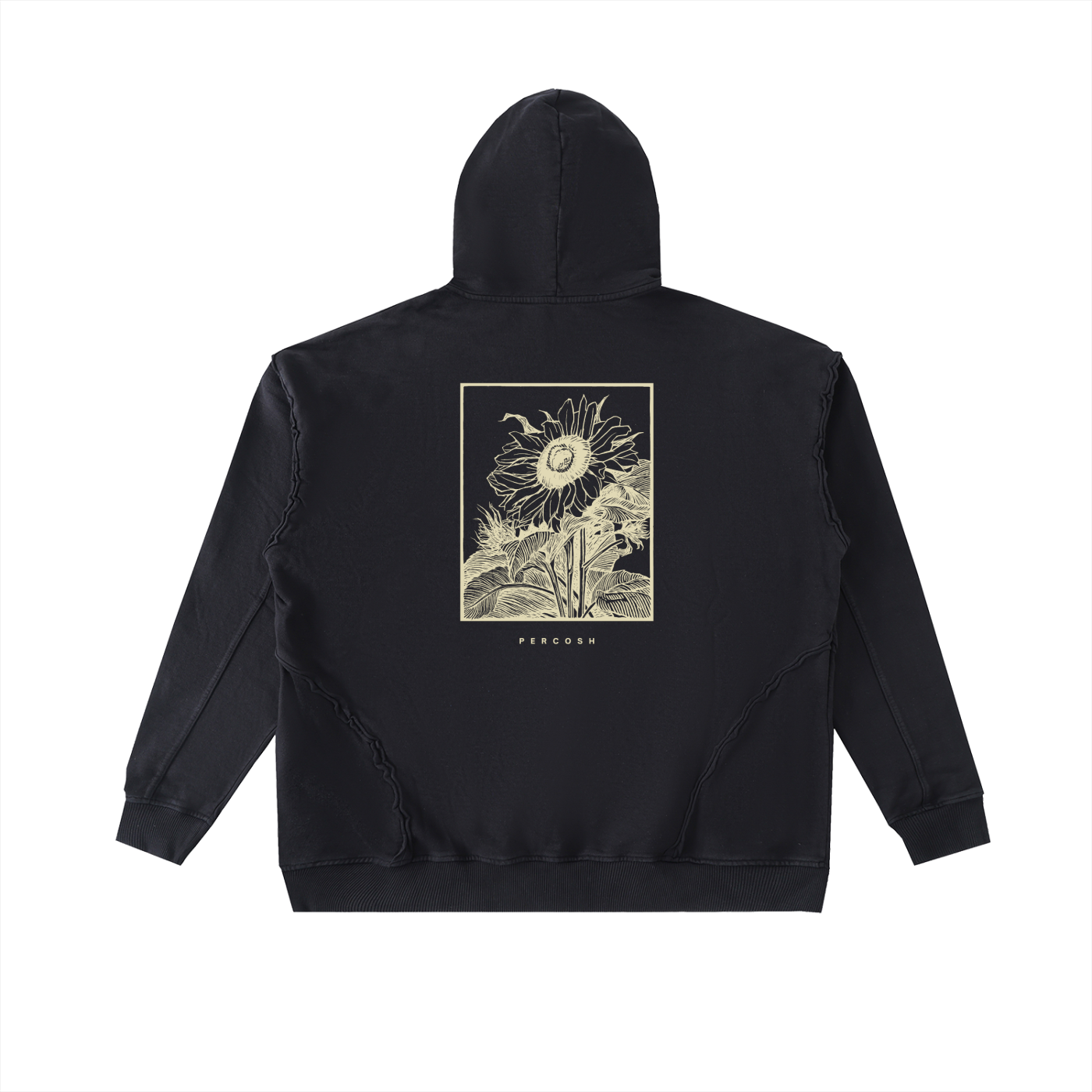 Raw-Seam Enzyme Washed Hoodie