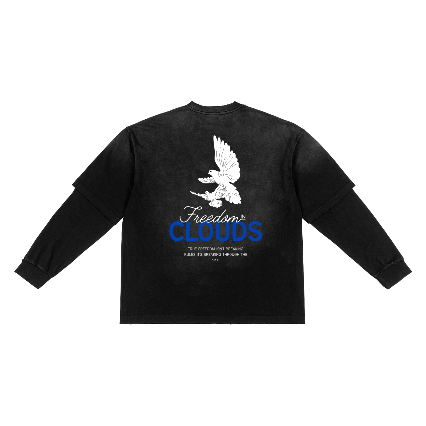 Sunfade Hand-Frayed Faux Two-Piece T-Shirt