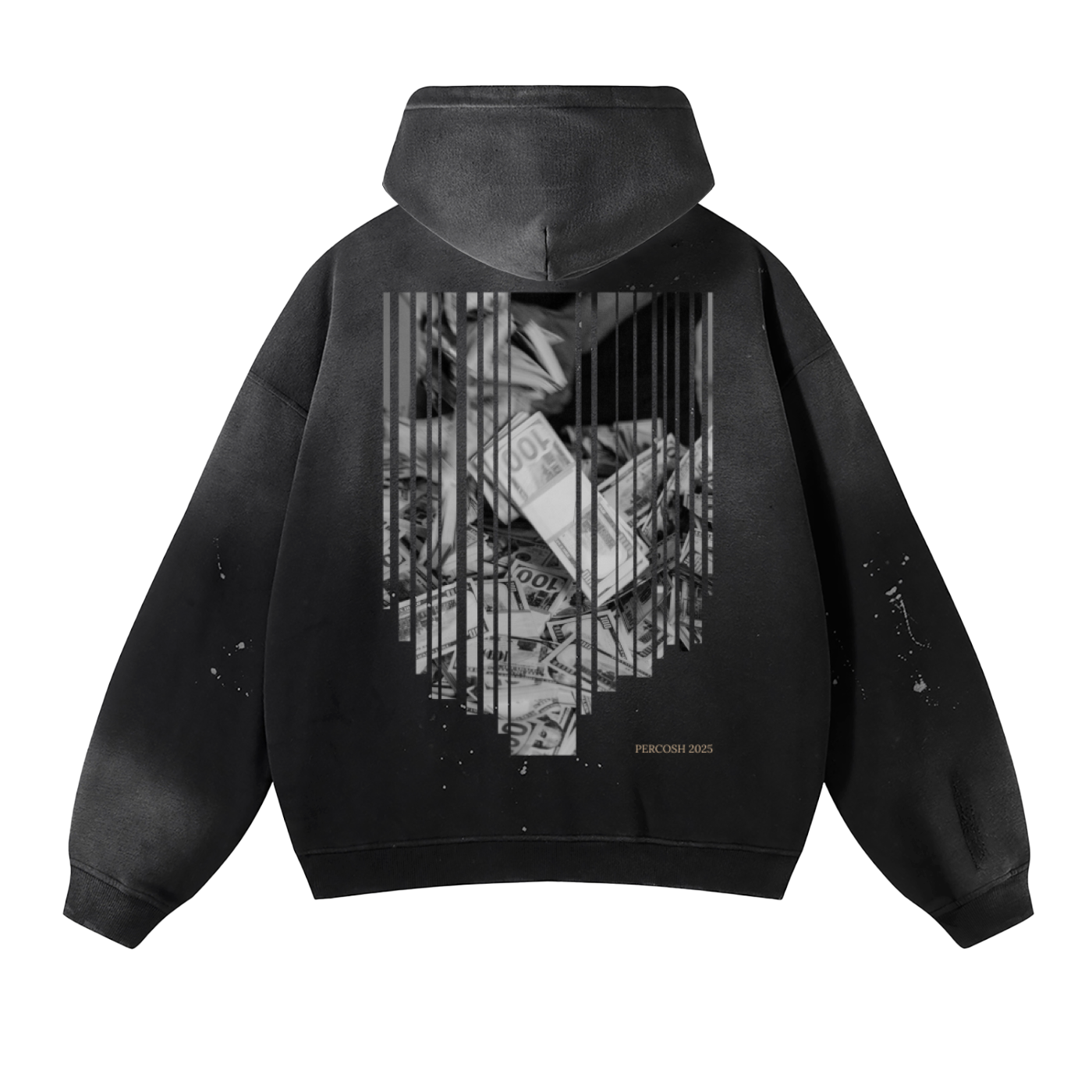 Vintage Washed Frayed Fleece Hoodie