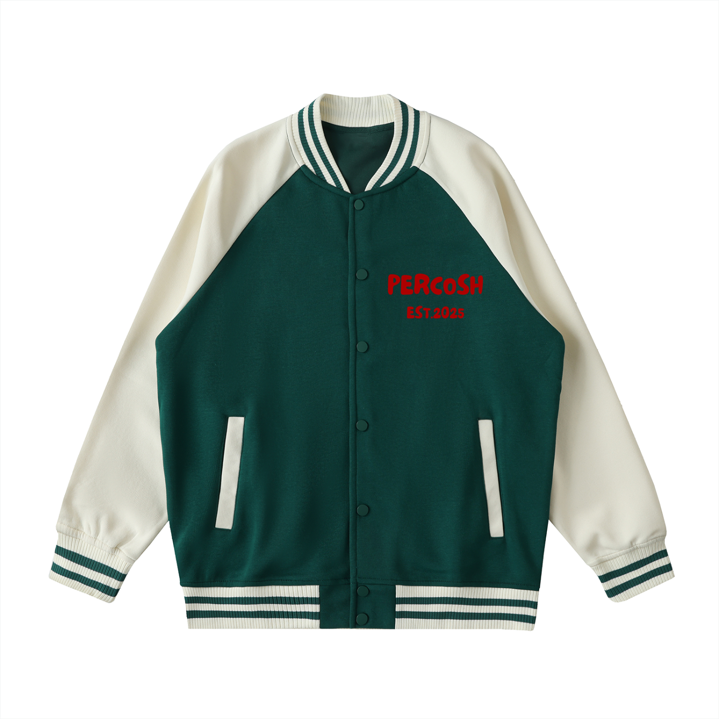 Two Tone Raglan Sleeve Varsity Jacket