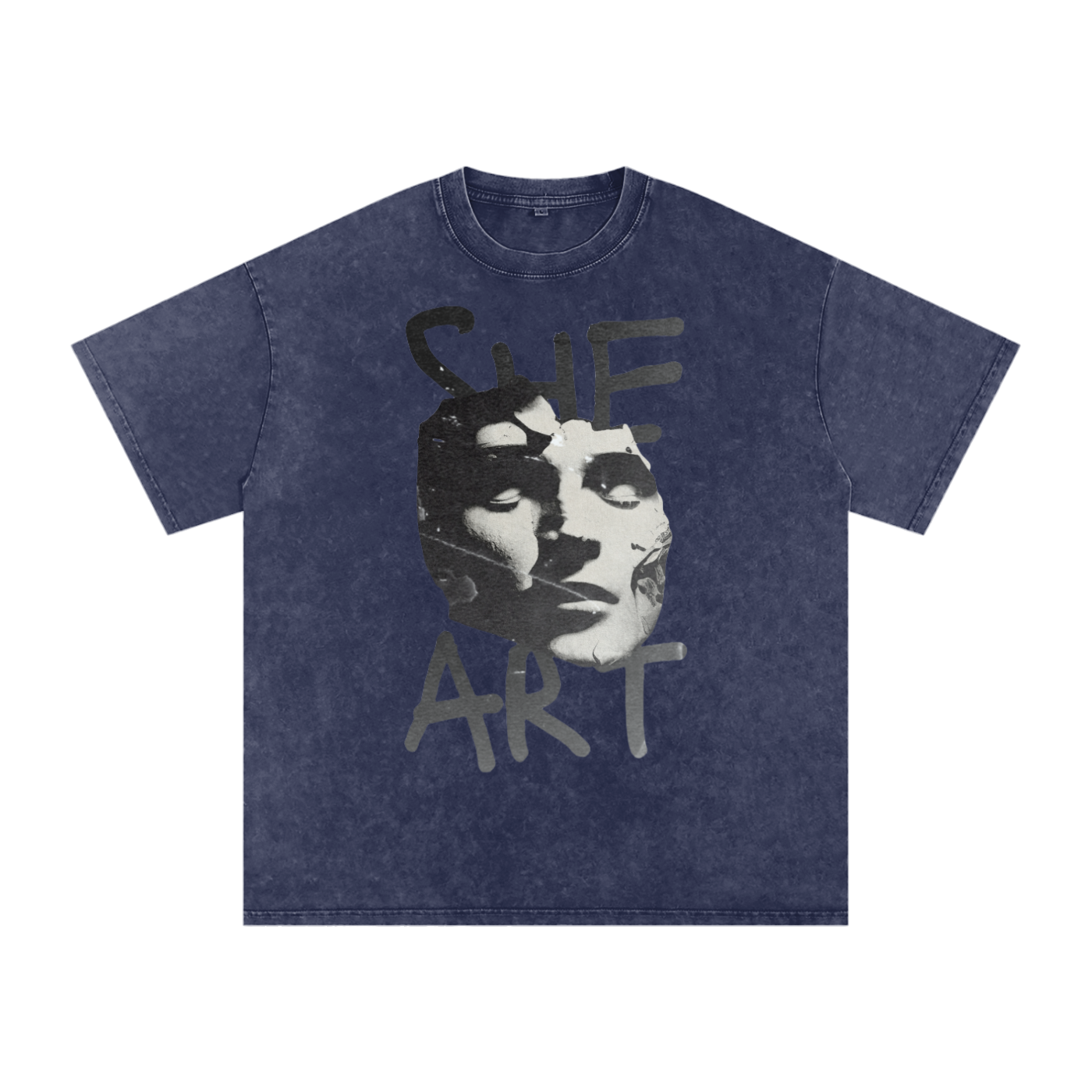 Snow Washed Oversized Cotton T-Shirt