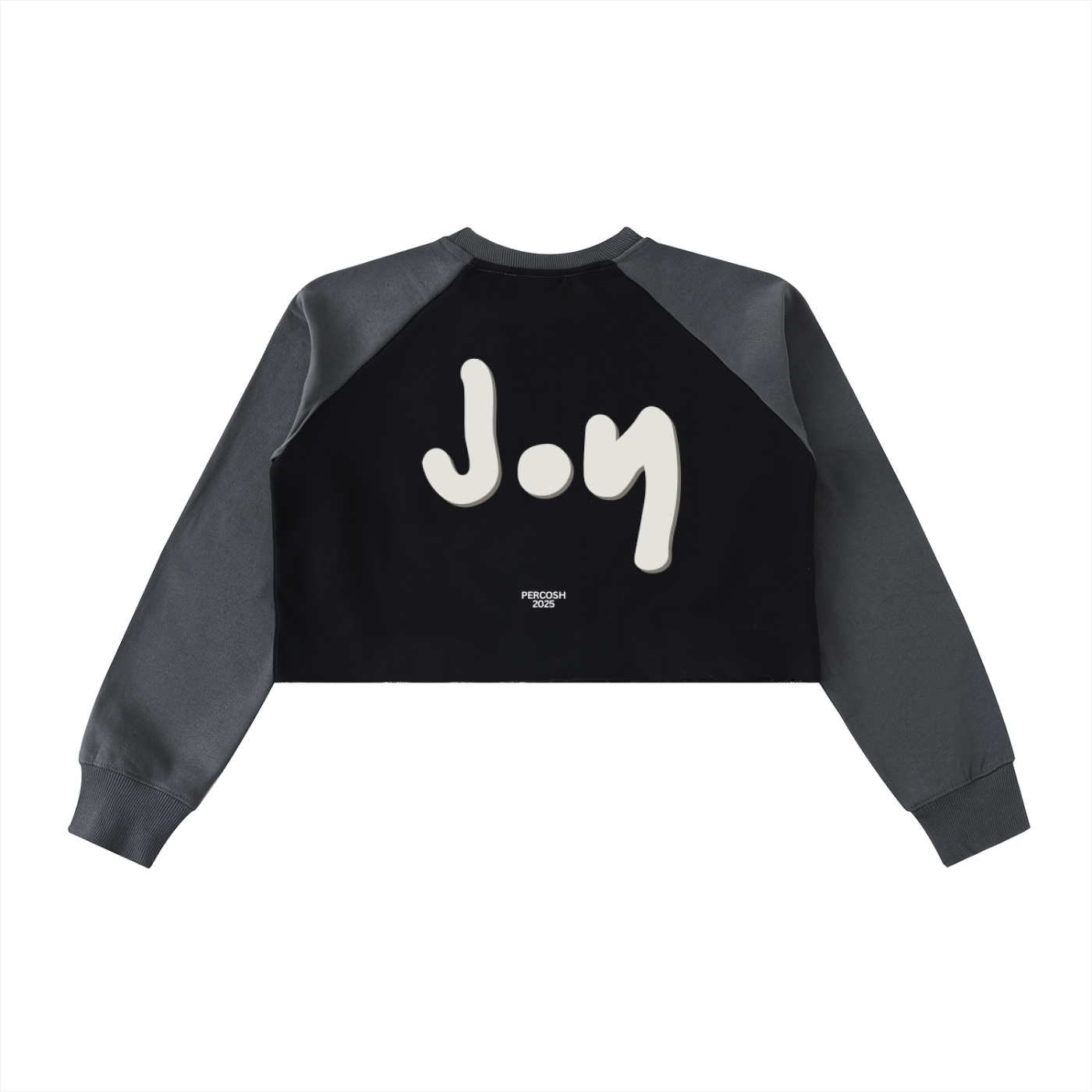 Raw-Hem Color-Block Raglan Crop Sweatshirt