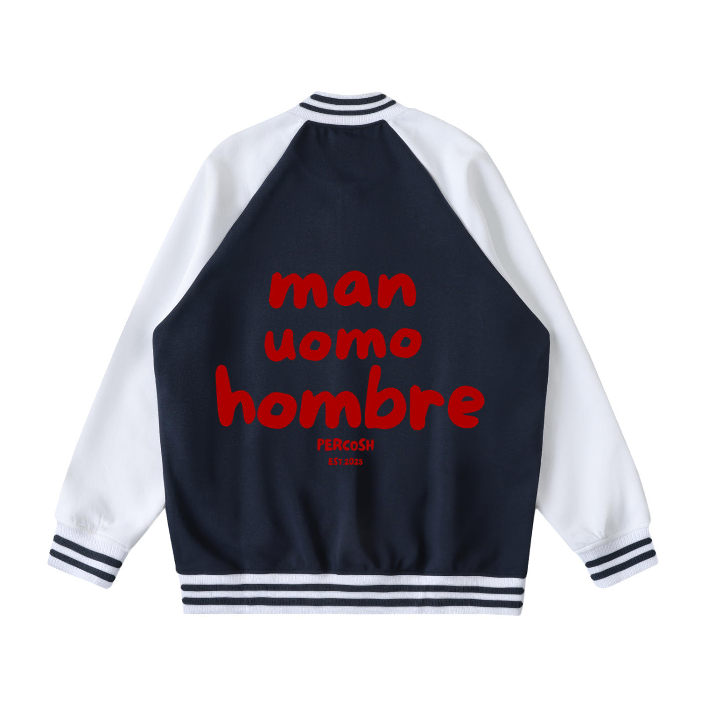 Two Tone Raglan Sleeve Varsity Jacket