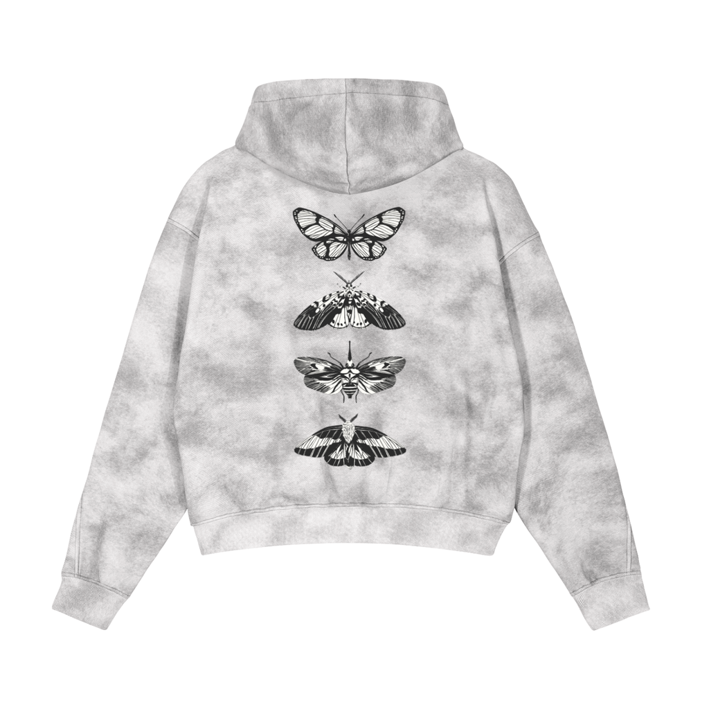 Dirty Washed Zip-Up Fleece Hoodie