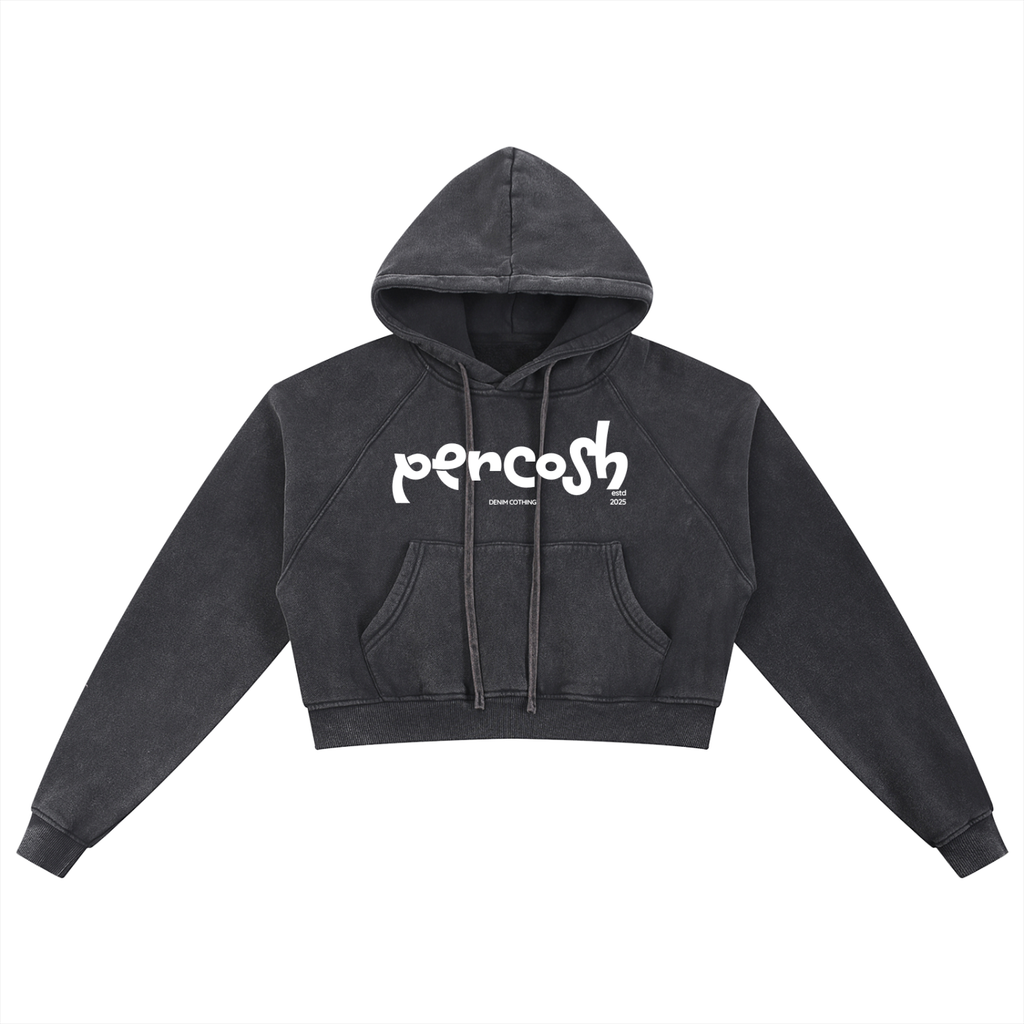 Snow Washed Cropped Hoodie