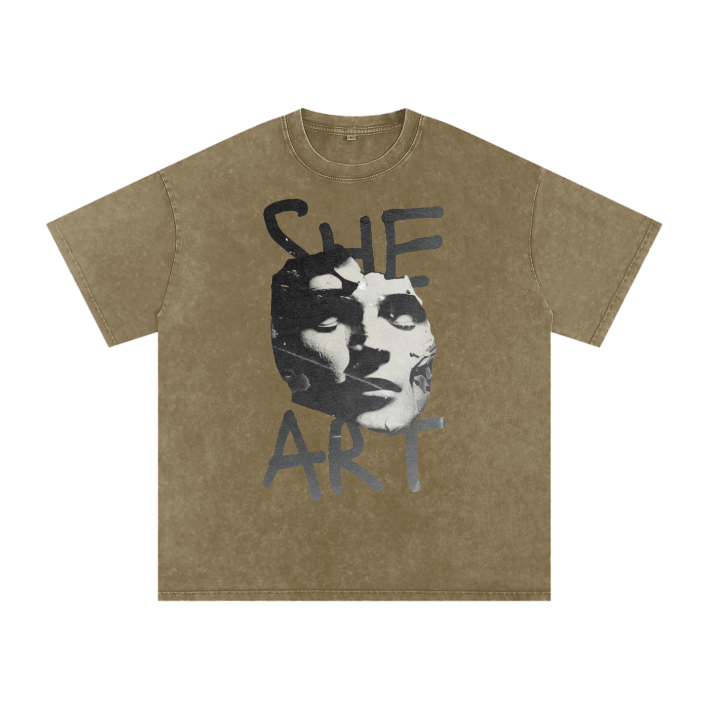 Snow Washed Oversized Cotton T-Shirt