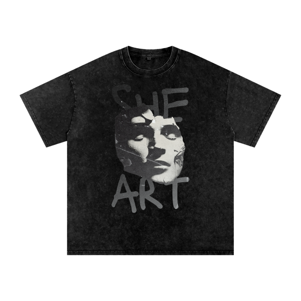 Snow Washed Oversized Cotton T-Shirt