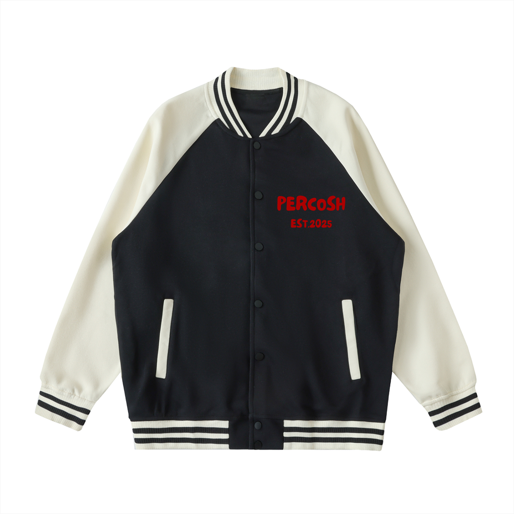 Two Tone Raglan Sleeve Varsity Jacket