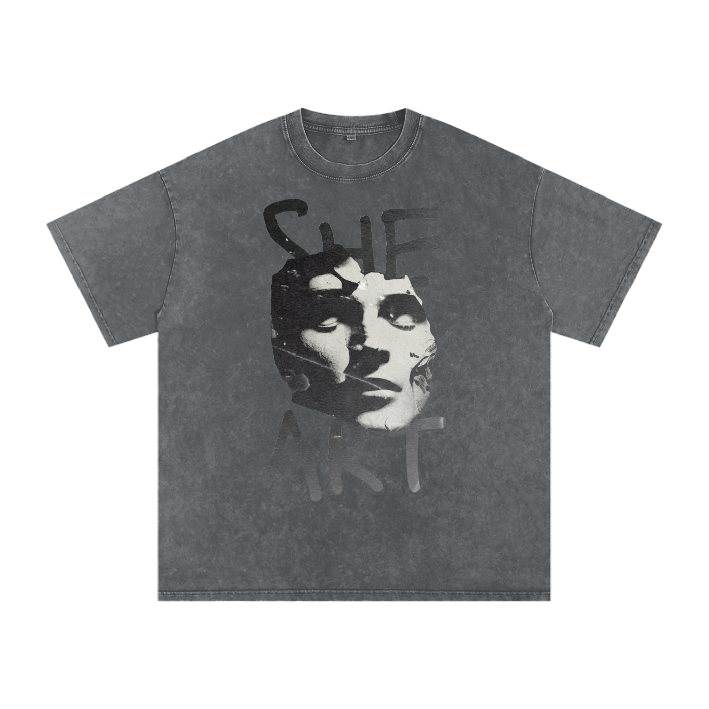 Snow Washed Oversized Cotton T-Shirt