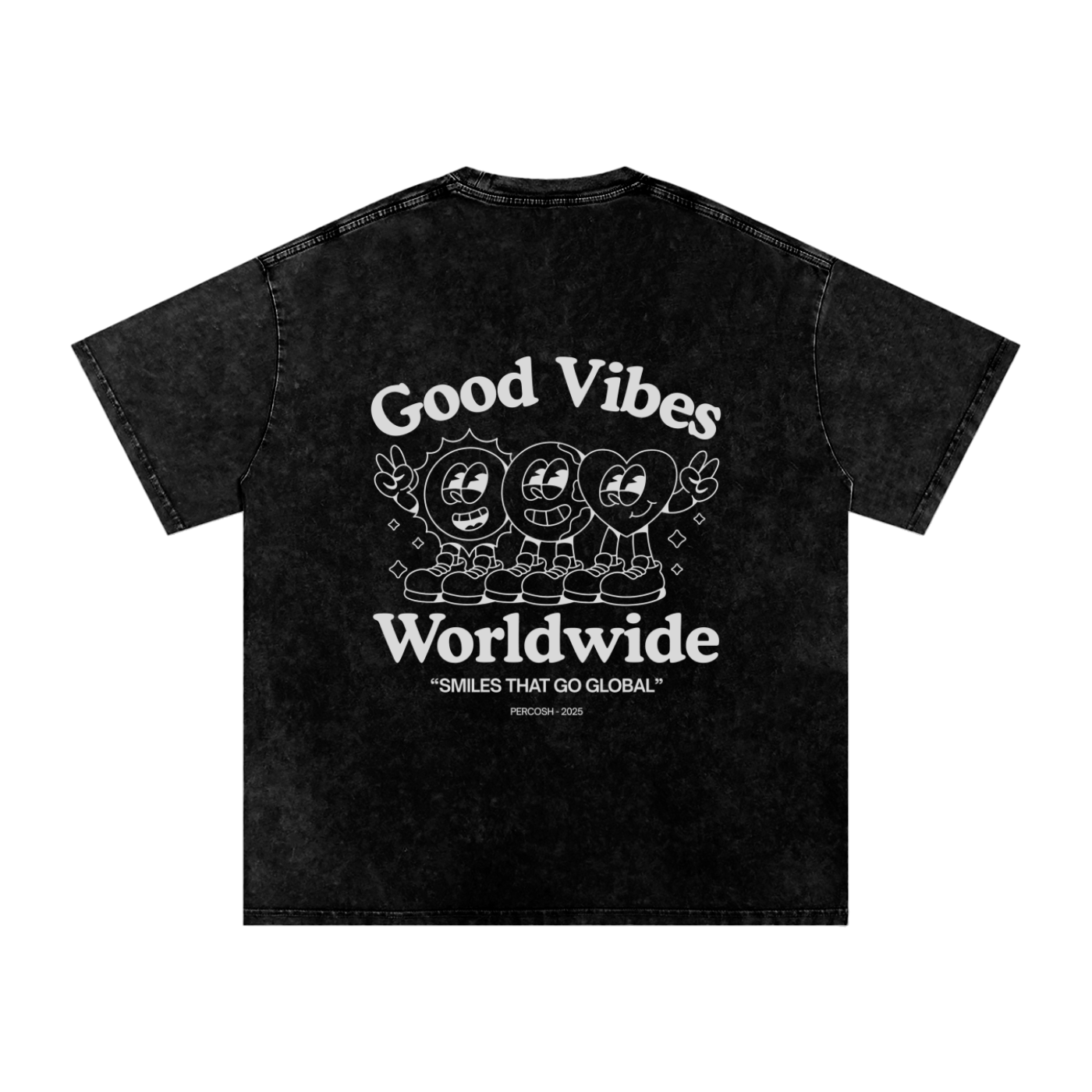 Snow Washed Oversized Cotton T-Shirt